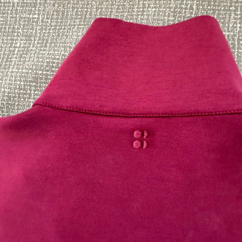 Sweaty Betty Cropped Half Zip Sweatshirt Dolman Sleeve Soft Scuba Pink Women M - Picture 4 of 11